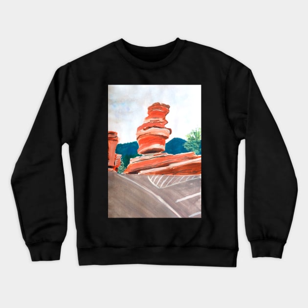 Balanced Rock Art Print Crewneck Sweatshirt by julyperson